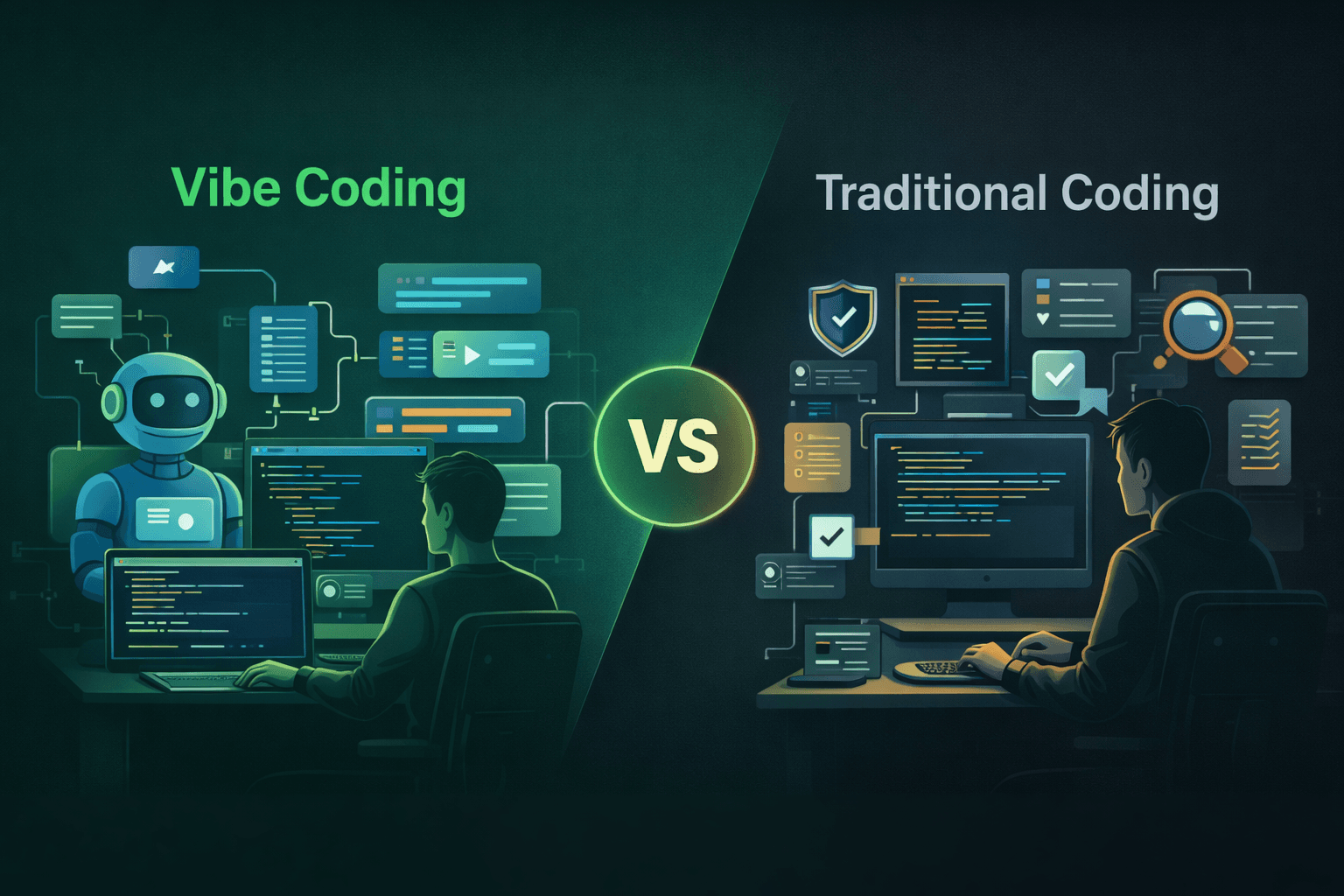 Vibe Coding vs Traditional Coding: Comparison, Advantages, and Risks